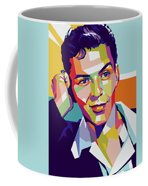 Frank Coffee Mug featuring the digital art Frank Sinatra portrait by Stars on Art