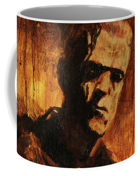 Frankenstein Coffee Mug featuring the painting Frankenstein 1931 by Sv Bell