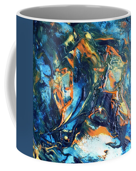 Abstract Coffee Mug featuring the painting Free Play #8 by Dick Richards