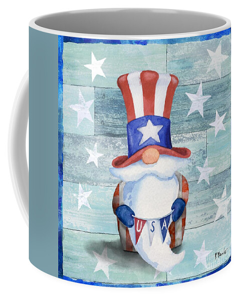 Watercolor Coffee Mug featuring the painting Freedom Gnome II by Paul Brent