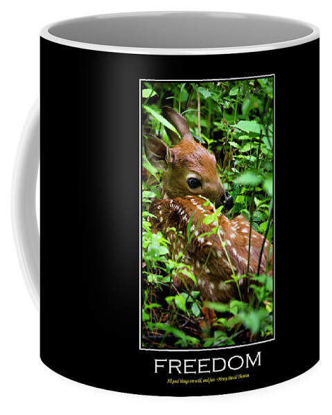 Inspirational Coffee Mug featuring the photograph Freedom Inspirational Motivational Poster Art by Christina Rollo