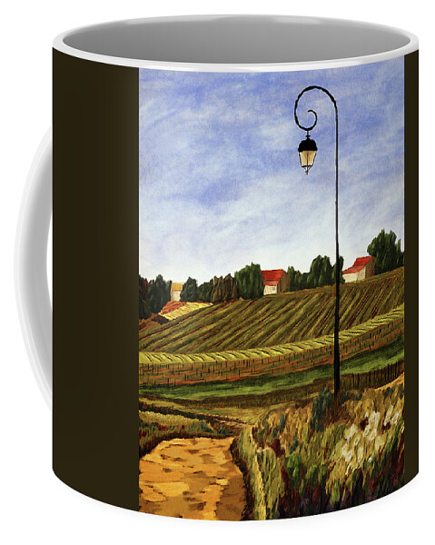 Wine Coffee Mug featuring the digital art French Countryside by Ken Taylor