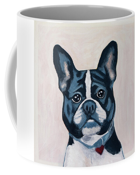 French Coffee Mug featuring the painting Frenchie by Pamela Schwartz