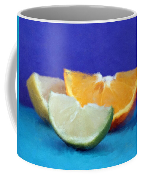 Fruit Coffee Mug featuring the painting Fresh Citrus- Colorful Art by Linda Woods by Linda Woods
