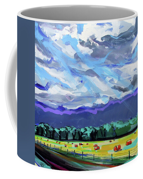 Fresh Hay Coffee Mug featuring the painting Fresh Hay by John Gholson