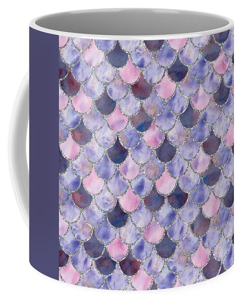Mermaid Coffee Mug featuring the digital art Fresh Purple Mermaid Scales by Sambel Pedes