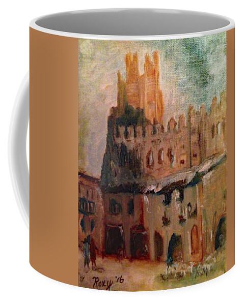 Frias Castle Coffee Mug featuring the painting Frias Castle by Roxy Rich