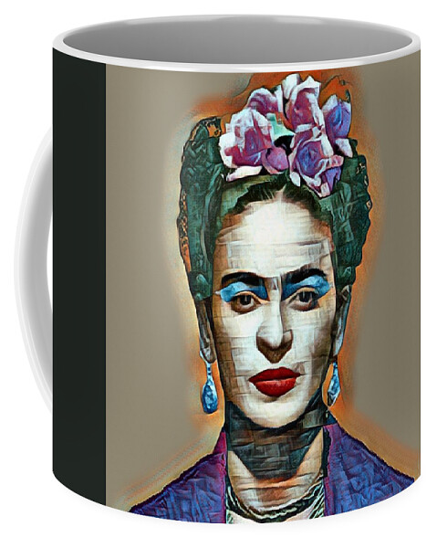 Frida Kahlo De Rivera Coffee Mug featuring the painting Frida Kahlo Andy Warhol 2 by Tony Rubino
