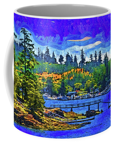 Friday-harbor Coffee Mug featuring the digital art Friday Harbor Fauvist by Kirt Tisdale