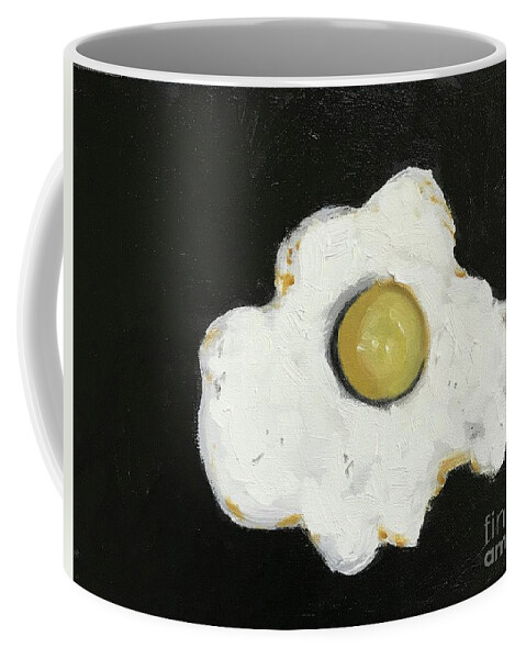 Original Art Work Coffee Mug featuring the painting Fried Egg by Theresa Honeycheck