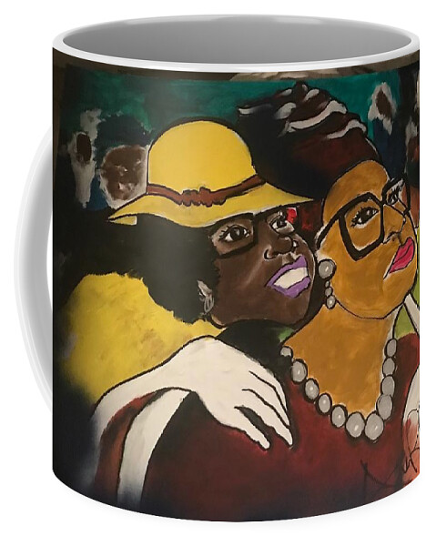  Coffee Mug featuring the painting Friends by Angie ONeal