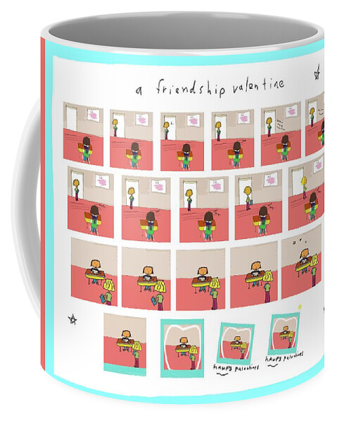 Valentine Coffee Mug featuring the drawing Friendship Valentine by Ashley Rice
