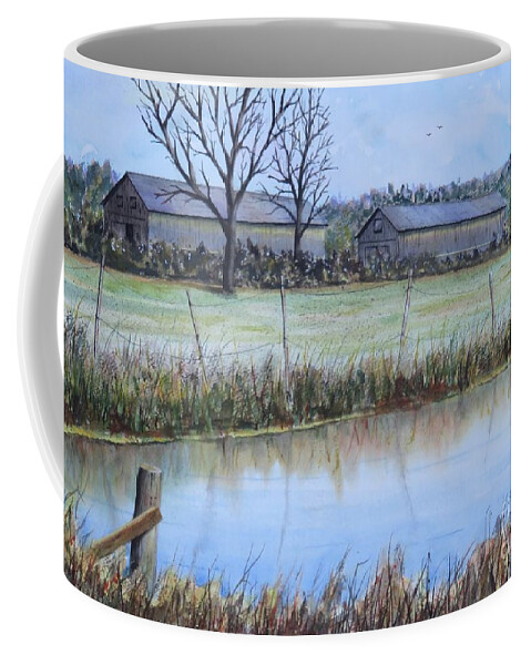 Pond Coffee Mug featuring the painting Frog Hollow Pond by Joseph Burger