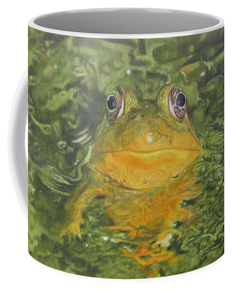 Water Coffee Mug featuring the drawing Frog's Delight by Kelly Speros