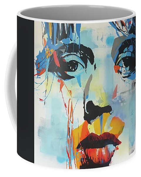 Music Art Coffee Mug featuring the painting Frontman by Paul Lovering