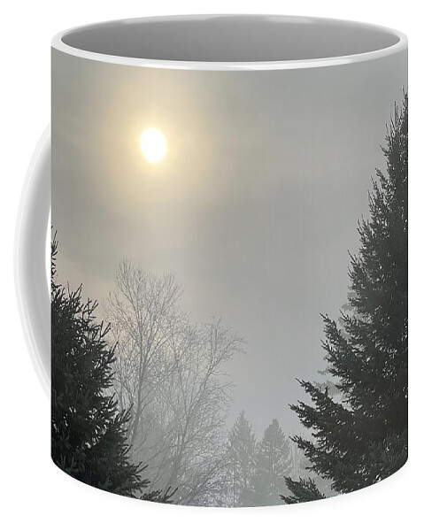 Sunrise Coffee Mug featuring the mixed media Frosty Morning by Moira Law