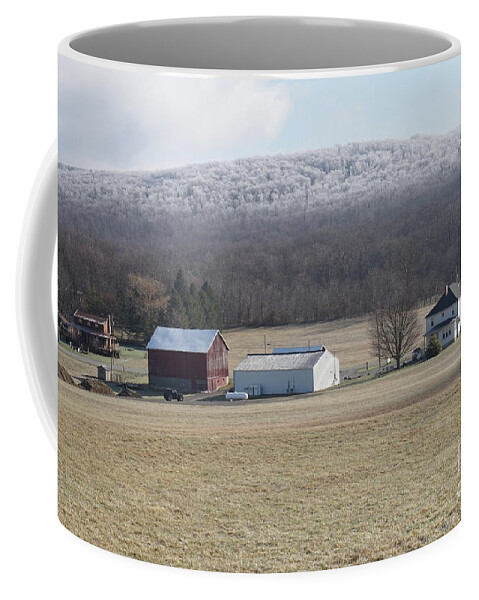 Frosty Scarecrow Coffee Mug featuring the photograph Frosty Scarecrow by Chris Naggy