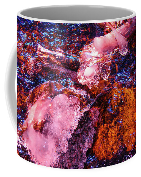 Lake Coffee Mug featuring the photograph Sprague Lake Abstract, Rocks and ice below lake surface, Rocky Mountain National Park by Tom Potter