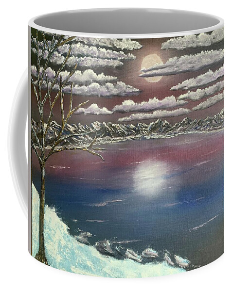 Winter Coffee Mug featuring the painting Frozen by Lisa White