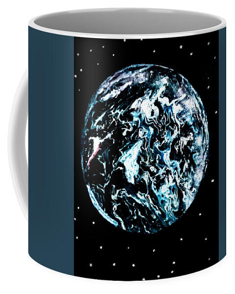 Frozen Coffee Mug featuring the painting Frozen planet by Anna Adams