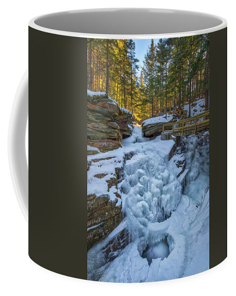 Visit White Mountain National Forest Coffee Mug featuring the photograph Frozen Sabbaday Falls by Juergen Roth