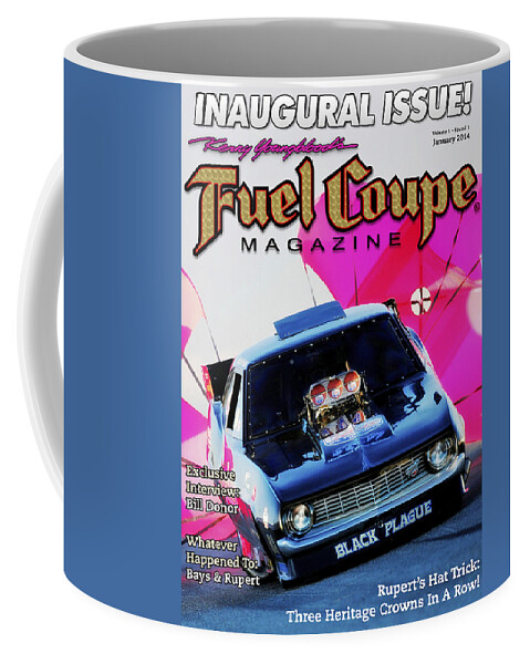Nhra Funny Car Coffee Mug featuring the photograph Fuel Coupe Magazine by Kenny Youngblood