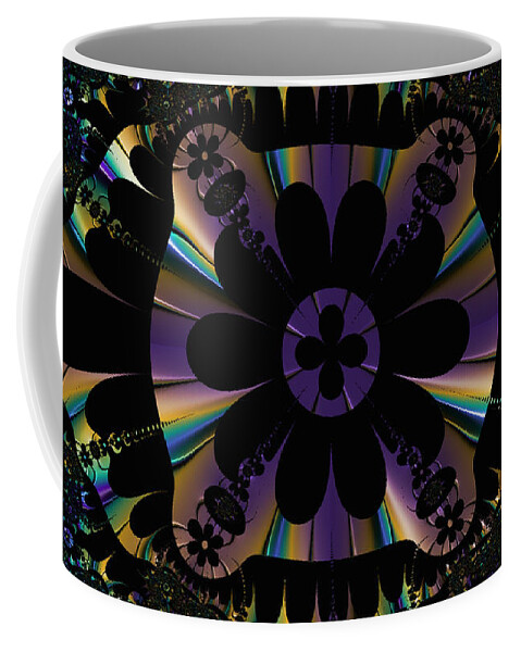 Fractal Coffee Mug featuring the digital art Fun Fractal Flowers by Ally White
