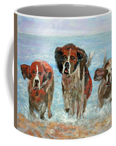 Animals Coffee Mug featuring the painting Fun Run by Lyric Lucas