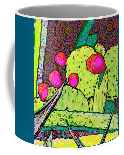 Retro Coffee Mug featuring the digital art Funky Cactus by Rod Whyte