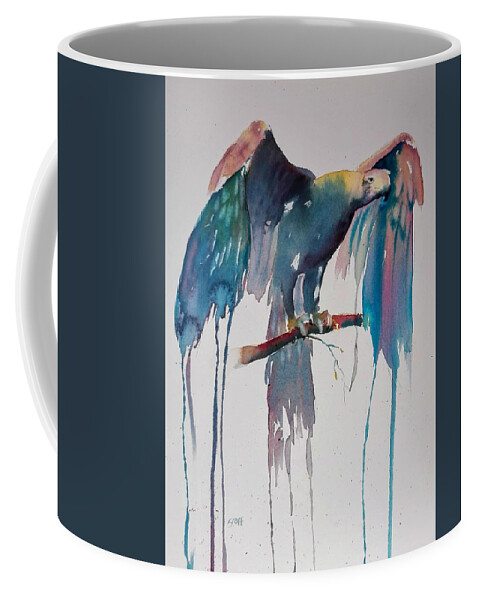Eagle Coffee Mug featuring the painting Funky Raptor by Sandie Croft