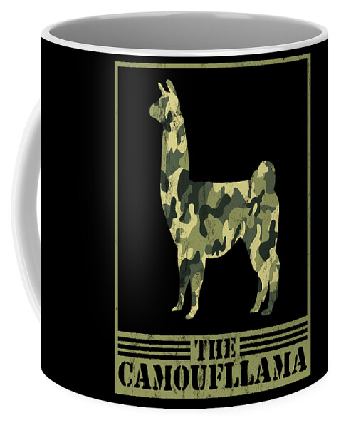 Funny Camoufllama Pun Joke Camouflage Camo Llama Coffee Mug by