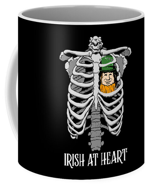 St Paddys Day Coffee Mug featuring the digital art Funny Leprechaun Shirt Irish at Heart St Patricks Day 2020 by Martin Hicks