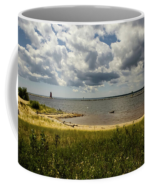 Lake Michigan Coffee Mug featuring the photograph Further to the West by Deb Beausoleil
