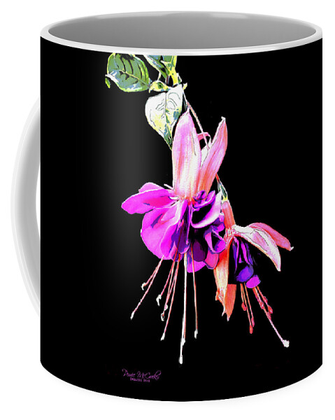 Flowers Coffee Mug featuring the mixed media Fuschia by Pennie McCracken