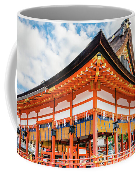 Temple Coffee Mug featuring the photograph Gai-Haiden, Fushimi Inari-Taisha shrine, Kyoto #3 by Lyl Dil Creations