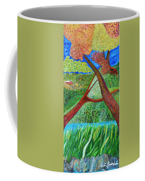 Gaia Coffee Mug featuring the painting Gaia by Walter Rivera-Santos
