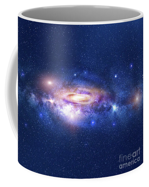 Galaxy Coffee Mug featuring the photograph Galaxy in deep space by Benny Marty