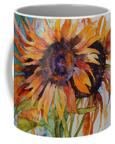 Sunflowers Coffee Mug featuring the painting Galaxy by Ruth Kamenev
