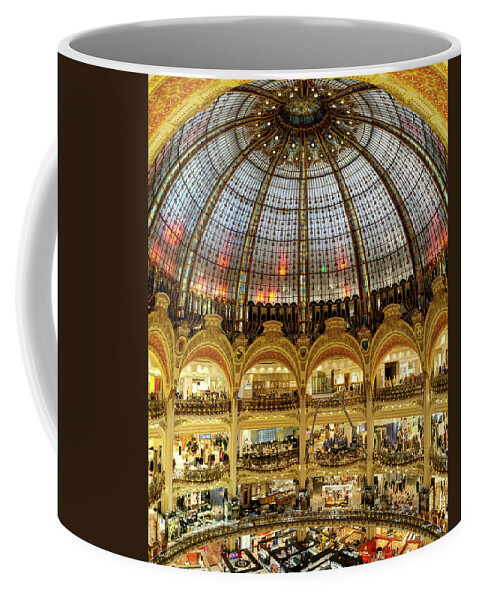 Galeries Lafayette Paris Haussmann Coffee Mug featuring the photograph Galeries Lafayette Paris by Weston Westmoreland