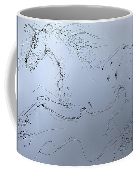 Horse Coffee Mug featuring the painting Galloping Appaloosa by Elizabeth Parashis