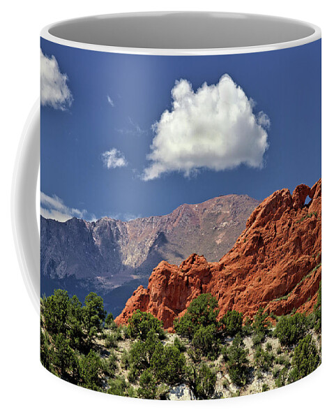 Garden Of The Gods Coffee Mug featuring the photograph Garden of the Gods and Pikes Peak by Bob Falcone