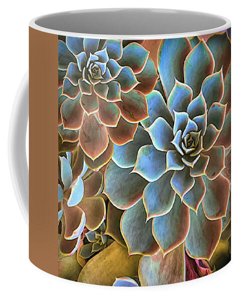 Florida Coffee Mug featuring the photograph Garden Succulent Botanicals II Painting by Debra and Dave Vanderlaan