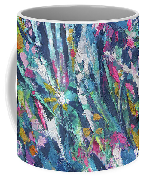 Abstract Garden Coffee Mug featuring the painting Garden Sun by Jean Batzell Fitzgerald