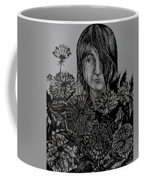 Fantasy Portrait Coffee Mug featuring the drawing Garden. The End Of Summer by Anna Duyunova