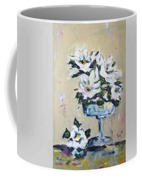 Gardenias Coffee Mug featuring the painting Gardenias Up by Roxy Rich