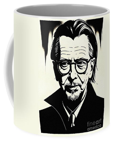 Gary Coffee Mug featuring the painting Gary Oldman, Actor by Esoterica Art Agency