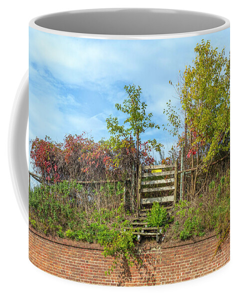 Governors Island Coffee Mug featuring the photograph Gate at the Edge by Cate Franklyn