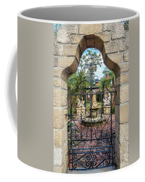 Florida Coffee Mug featuring the photograph Gate of the former Dow Museum of Historic Homes, now the Collect by Dawna Moore Photography