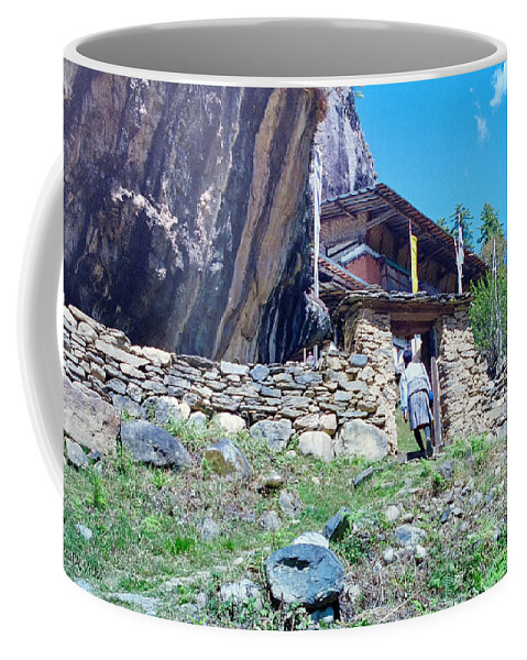 Bhutan Coffee Mug featuring the photograph Monastery gateway by Paul Vitko