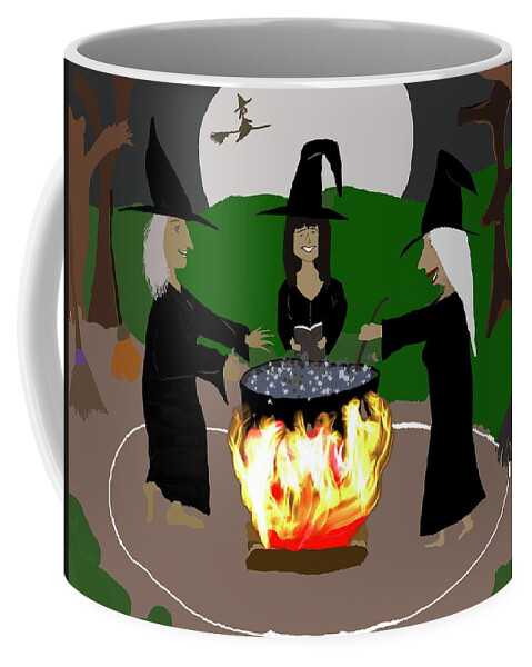 Witches Coffee Mug featuring the digital art Gathering by Michelle Hoffmann